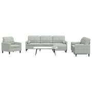 Loungeset 4-delig fluweel lichtgrijs