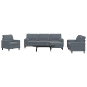 Loungeset 4-delig fluweel donkergrijs