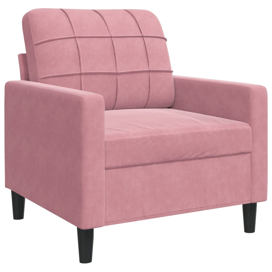 4-delige Loungeset met kussens en bolsters fluweel roze