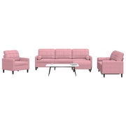 Loungeset 4-delig fluweel roze