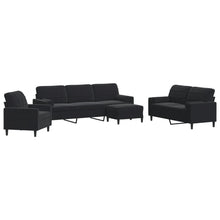 4-delige Loungeset met kussens en bolsters fluweel zwart