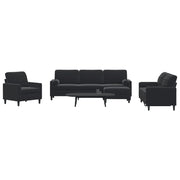 Loungeset 4-delig fluweel zwart