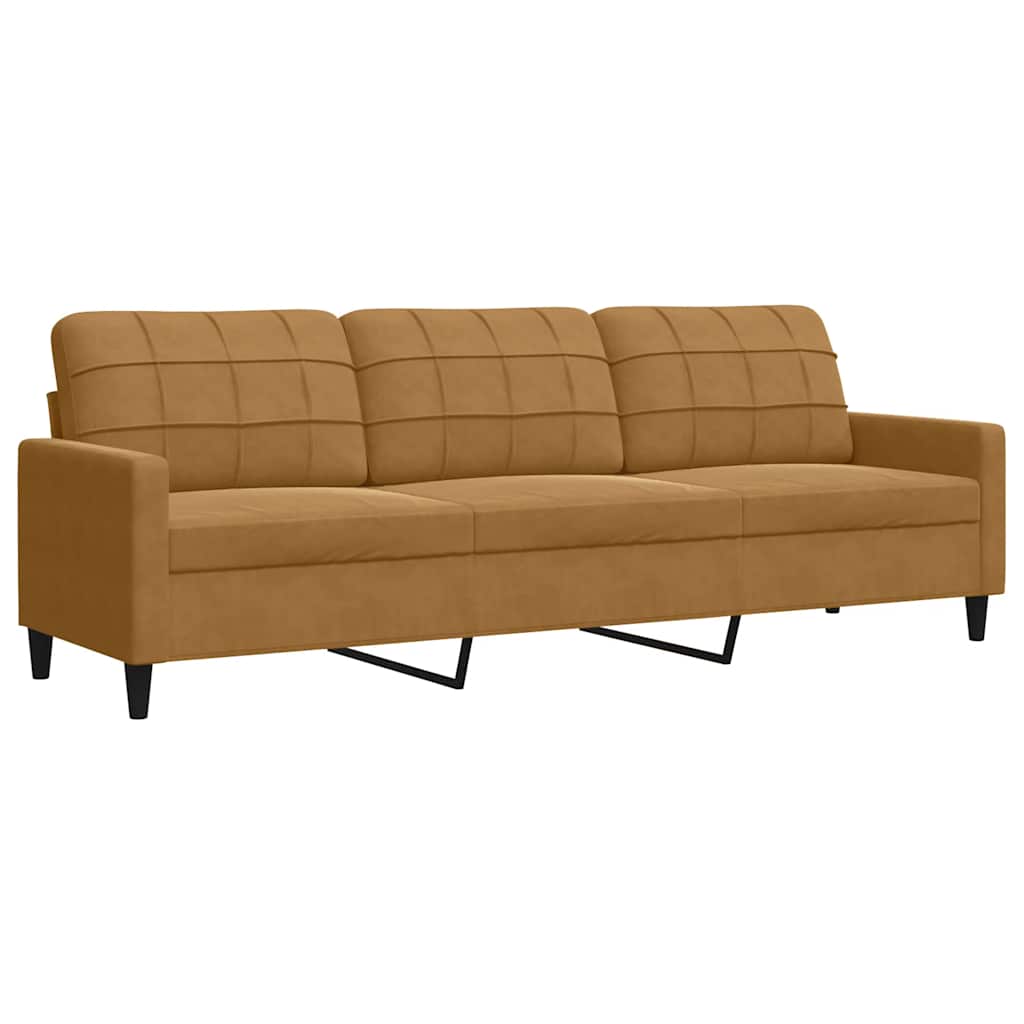 4-delige Loungeset met kussens en bolsters fluweel bruin