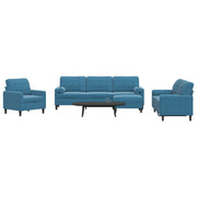 Loungeset 4-delig fluweel blauw
