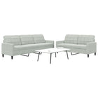 2-piece Lounge Set with cushions velvet light grey