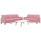 2-delige Loungeset met kussens fluweel roze