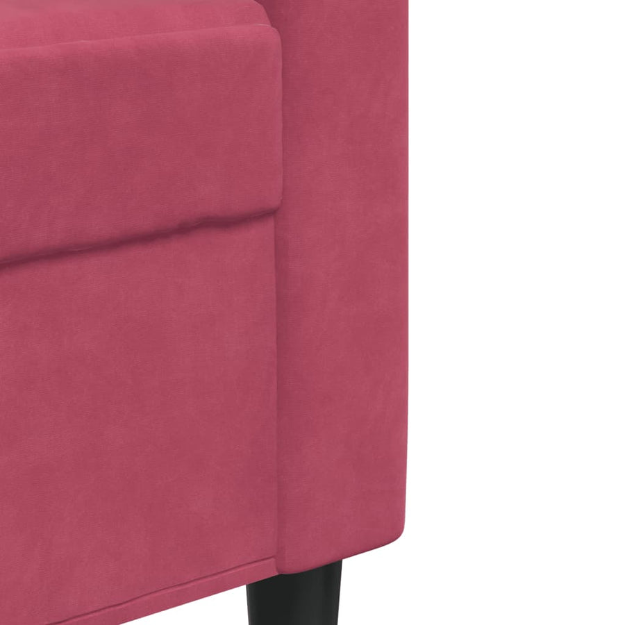 2-delige Loungeset met kussens fluweel wijnrood