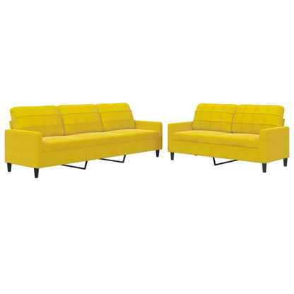 2-delige Loungeset met kussens fluweel geel