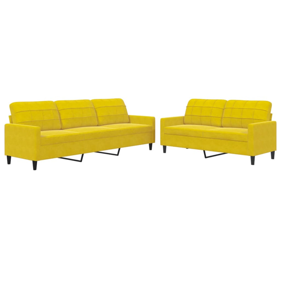2-delige Loungeset met kussens fluweel geel