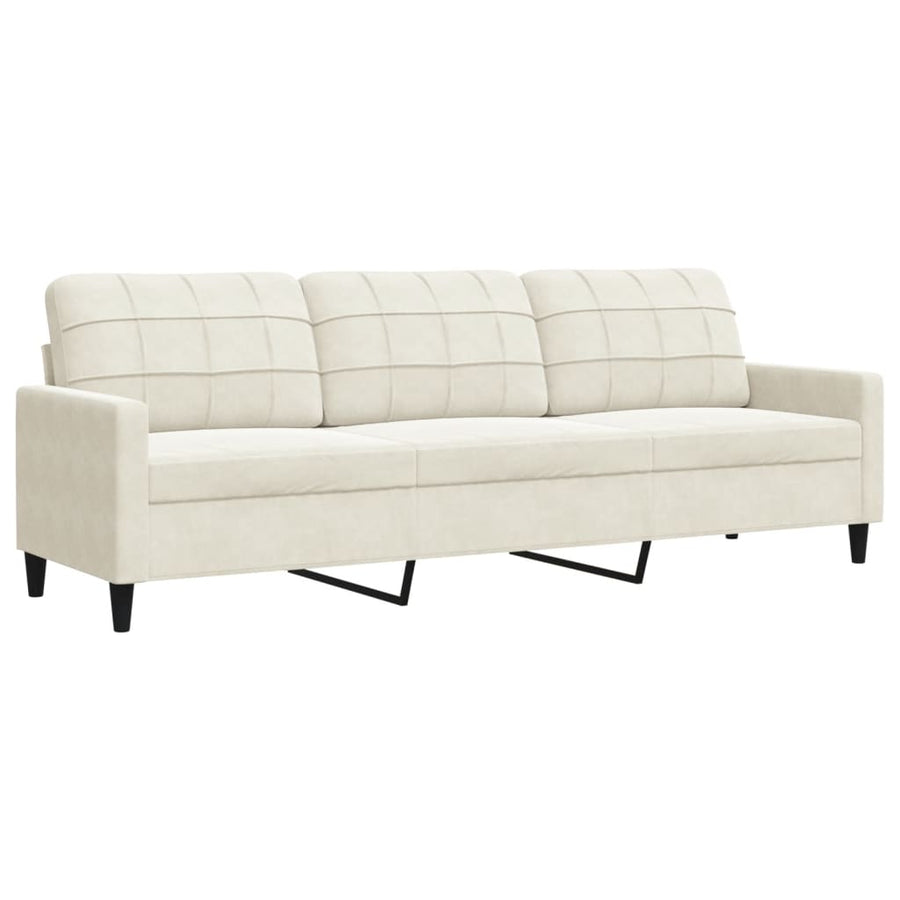 2-delige Loungeset met kussens fluweel crèmekleurig