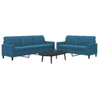 2-delige Loungeset met kussens fluweel blauw