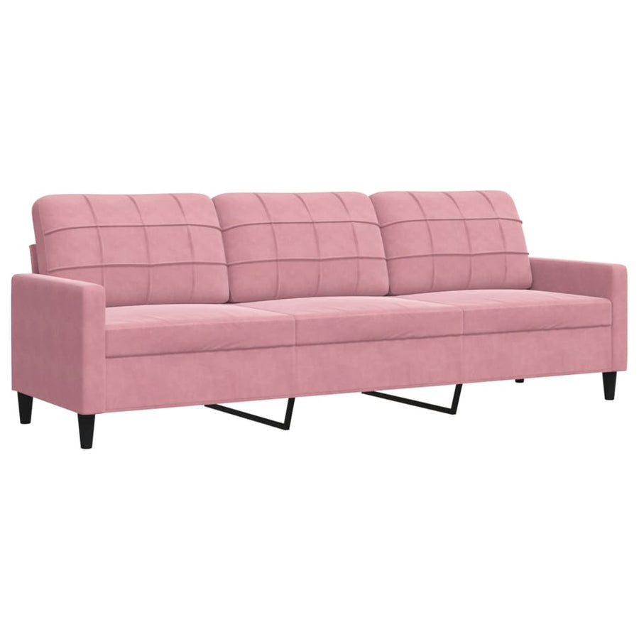 3-delige Loungeset met kussens fluweel roze