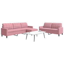 3-delige Loungeset met kussens fluweel roze