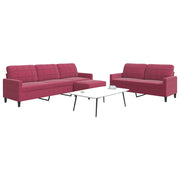 Loungeset 3-delig fluweel wijnrood