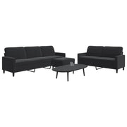 Loungeset 3-delig fluweel zwart