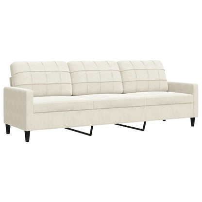 3-delige Loungeset met kussens fluweel crèmekleurig