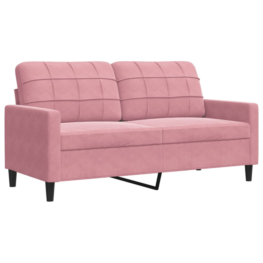 3-delige Loungeset met kussens en bolsters fluweel roze