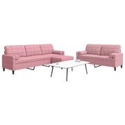 Loungeset 3-delig fluweel roze