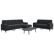 Loungeset 3-delig fluweel zwart
