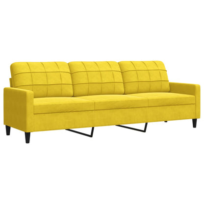 3-delige Loungeset met kussens en bolsters fluweel geel