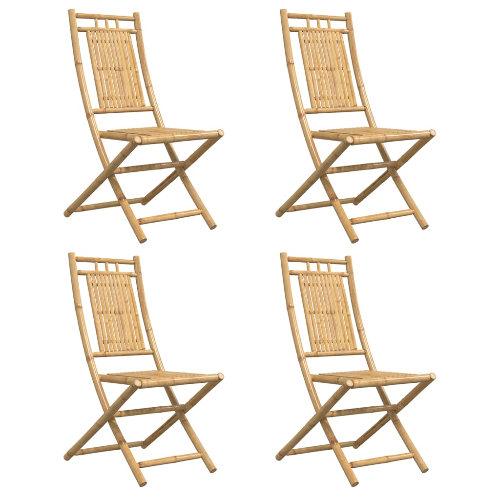 Tuinstoelen 4 st inklapbaar 46x66x99 bamboe