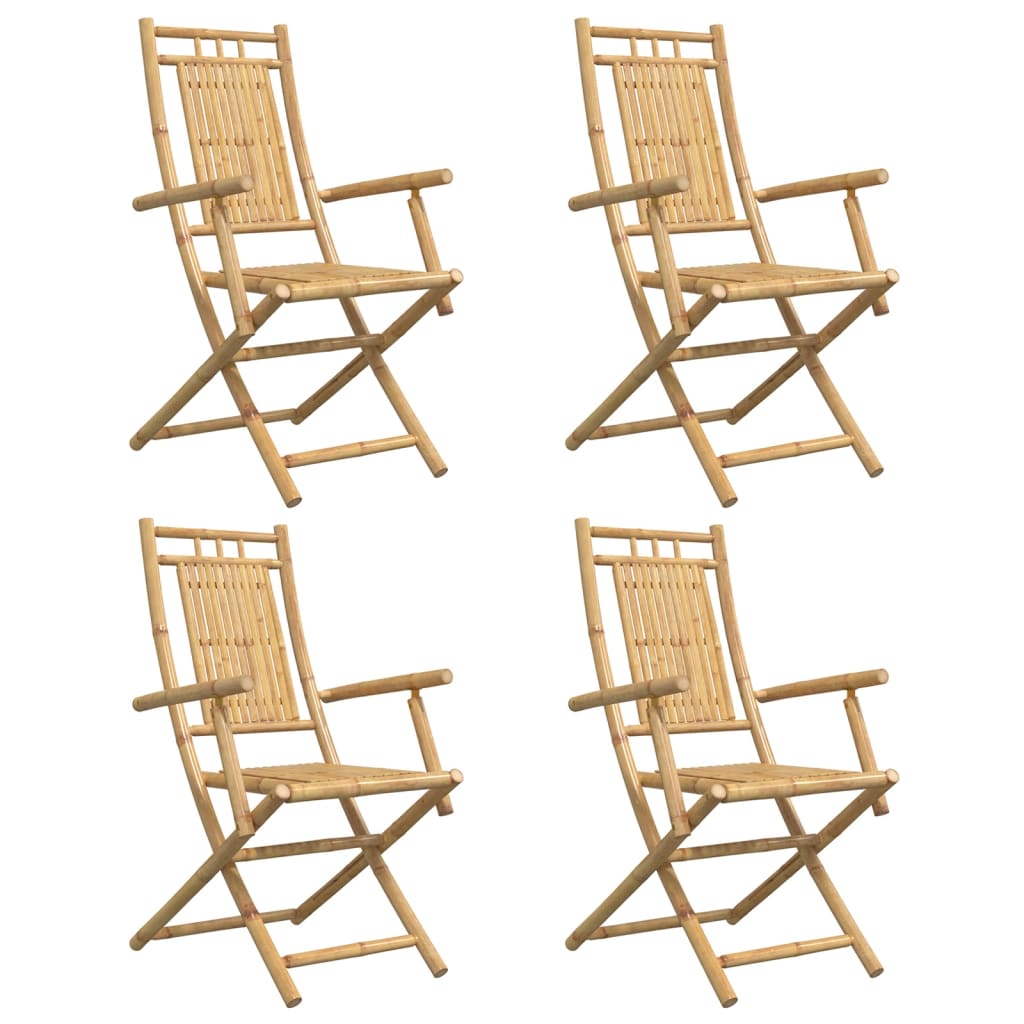 Tuinstoelen 4 st inklapbaar 53x66x99 bamboe