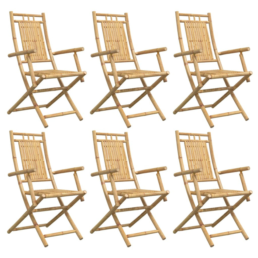 Tuinstoelen 6 st inklapbaar 53x66x99 bamboe
