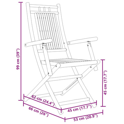 Tuinstoelen 6 st inklapbaar 53x66x99 bamboe