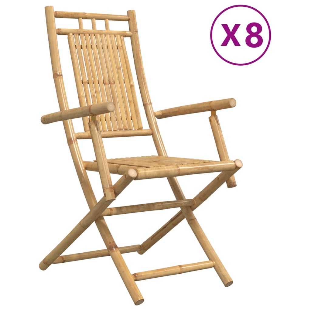 Tuinstoelen 8 st inklapbaar 53x66x99 bamboe