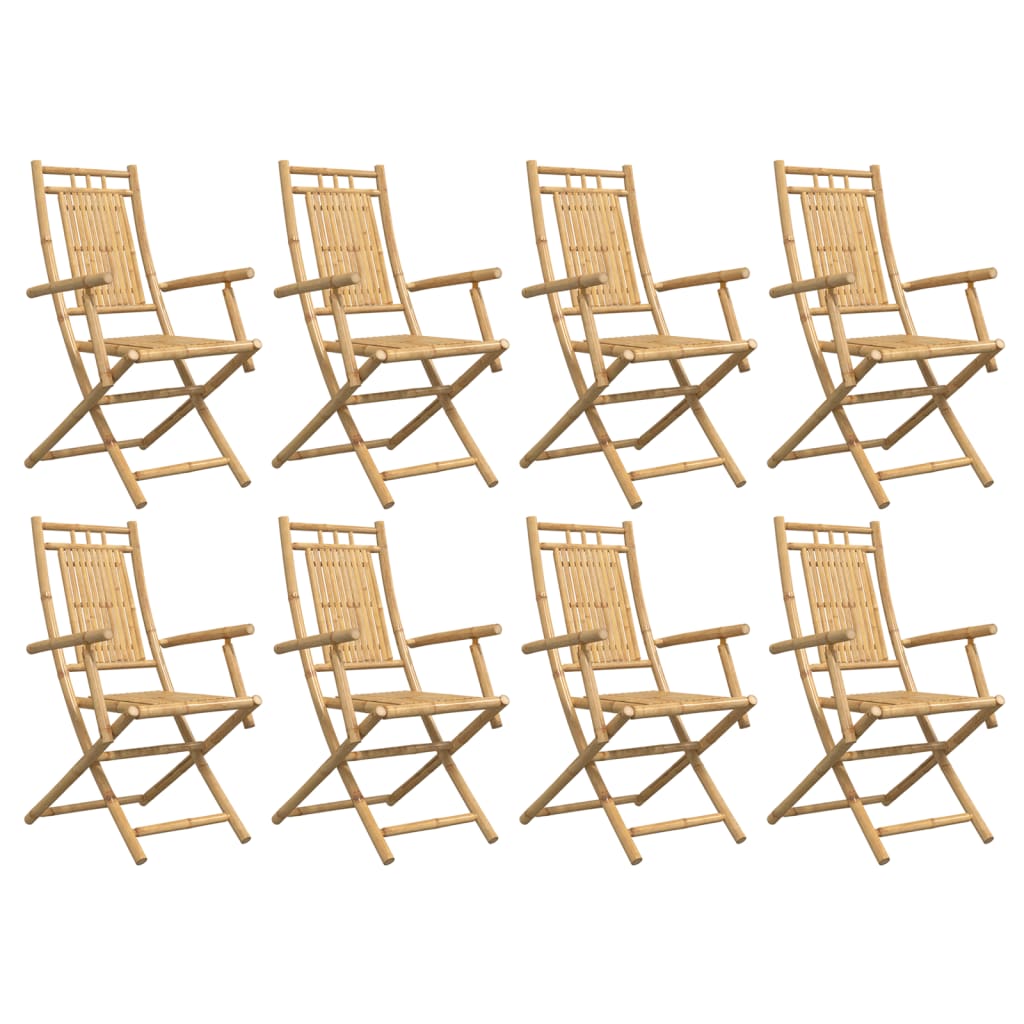 Tuinstoelen 8 st inklapbaar 53x66x99 bamboe