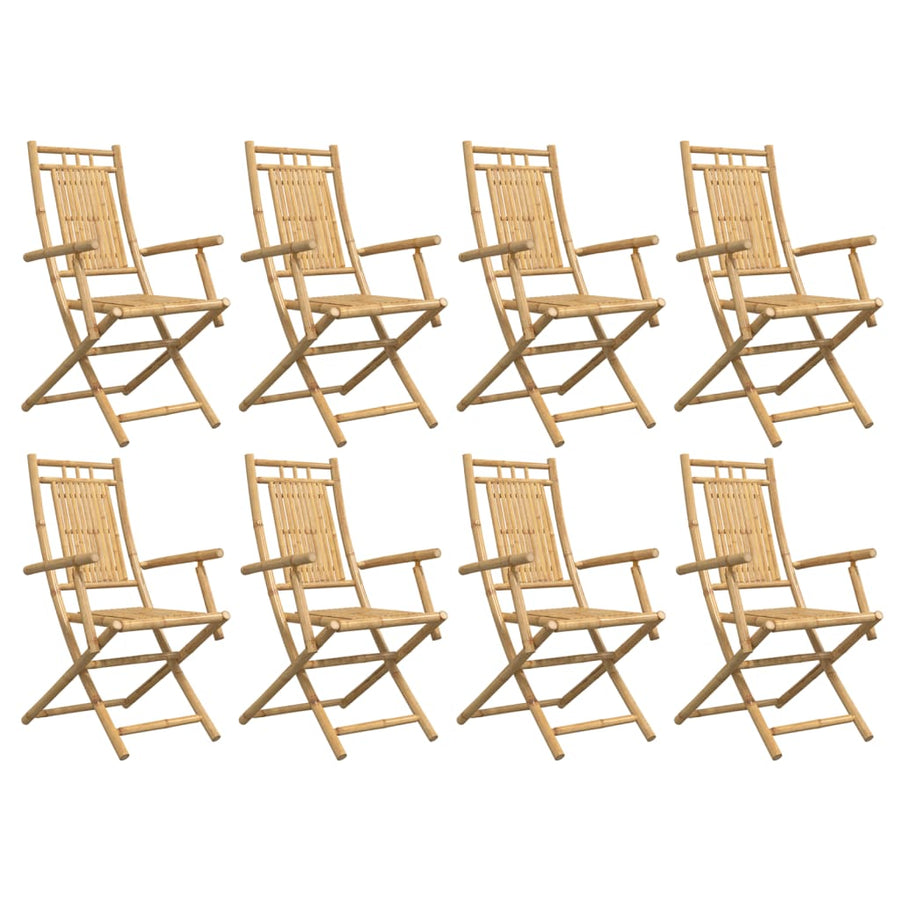 Tuinstoelen 8 st inklapbaar 53x66x99 bamboe