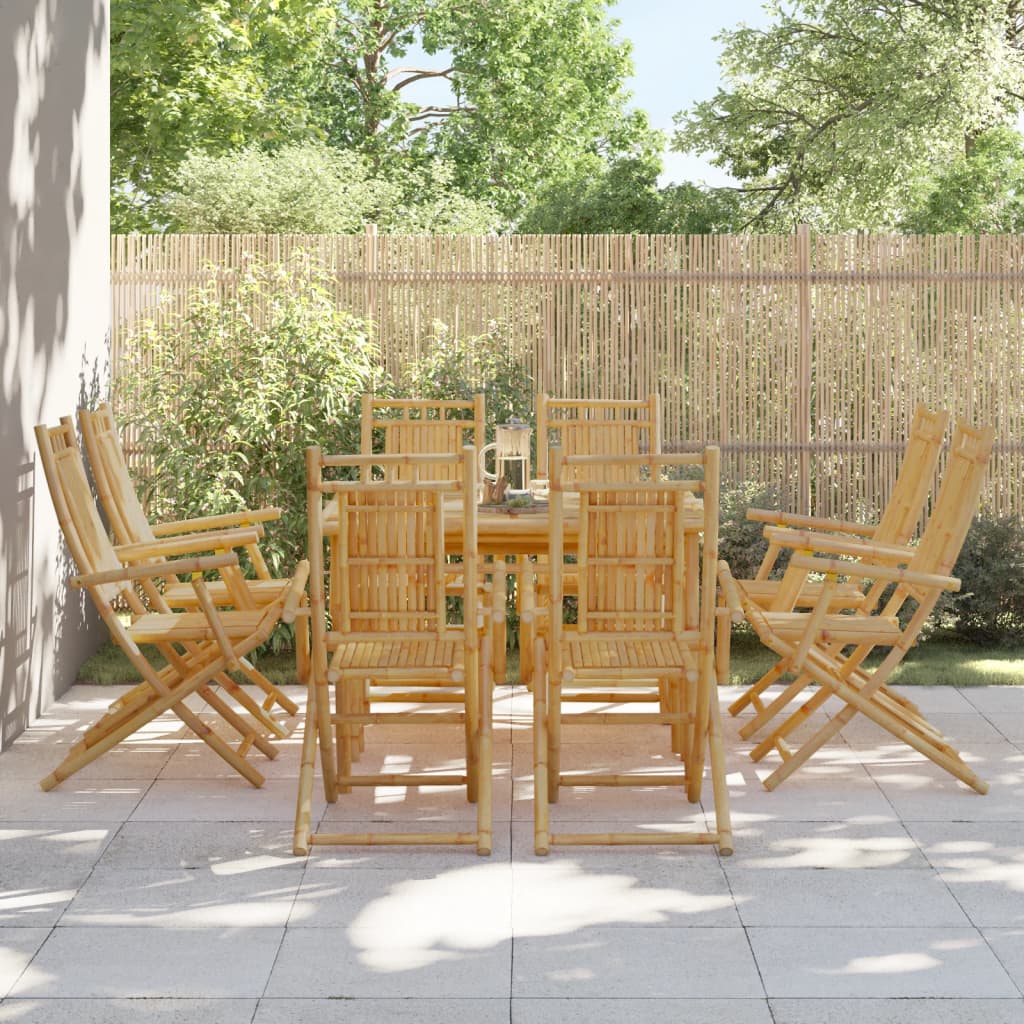 Tuinstoelen 8 st inklapbaar 53x66x99 bamboe