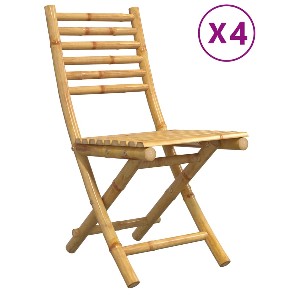 Tuinstoelen 4 st inklapbaar 43x54x88 bamboe