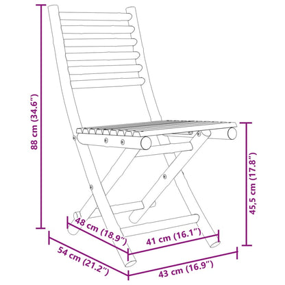 Tuinstoelen 4 st inklapbaar 43x54x88 bamboe
