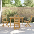 Garden chairs 4 pcs foldable 43x54x88 bamboo