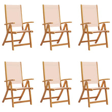 Tuinstoelen inklapbaar 6 st massief acaciahout en textileen