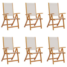 Tuinstoelen inklapbaar 6 st massief acaciahout en textileen