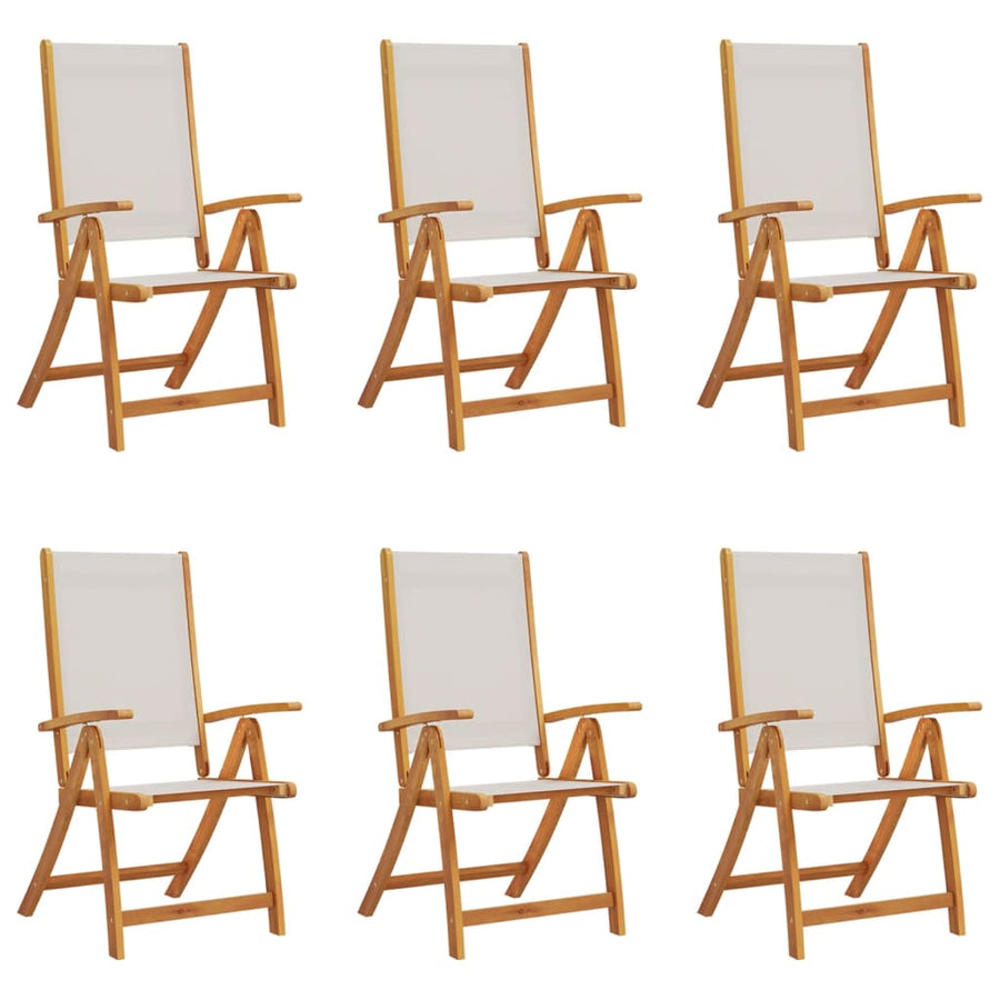 Tuinstoelen inklapbaar 6 st massief acaciahout en textileen