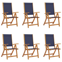 Tuinstoelen inklapbaar 6 st massief acaciahout en textileen