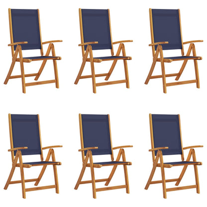 Tuinstoelen inklapbaar 6 st massief acaciahout en textileen