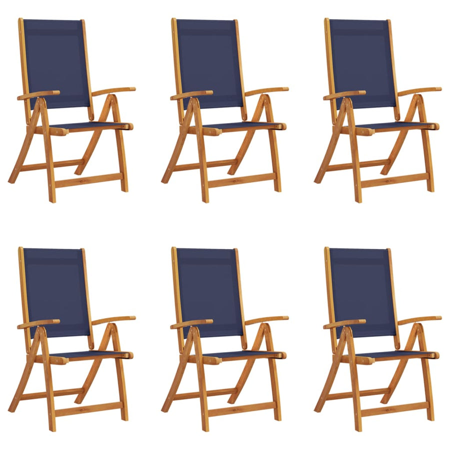 Tuinstoelen inklapbaar 6 st massief acaciahout en textileen