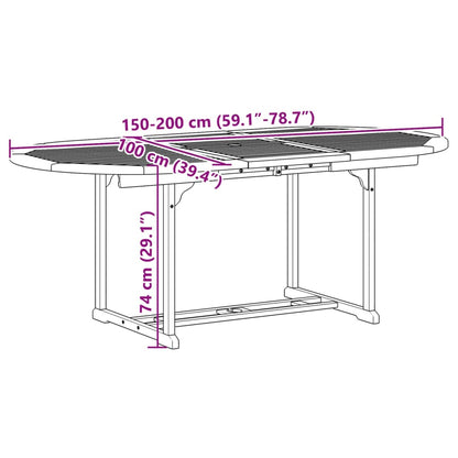 7-delige Tuinset massief acaciahout en textileen