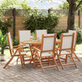 7-piece Garden Dining Set Solid Acacia Wood and Textilene