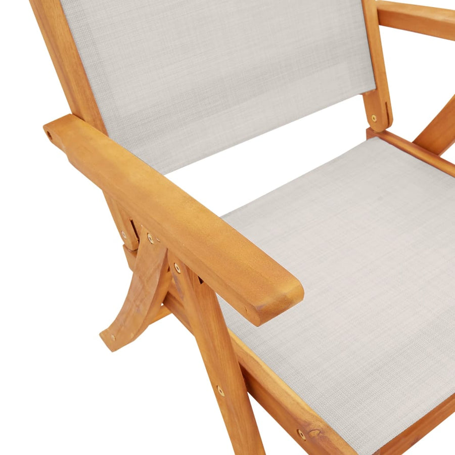 5-delige Tuinset massief acaciahout en textileen