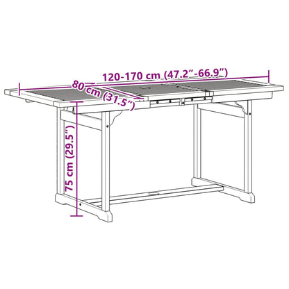 7-delige Tuinset massief acaciahout en textileen
