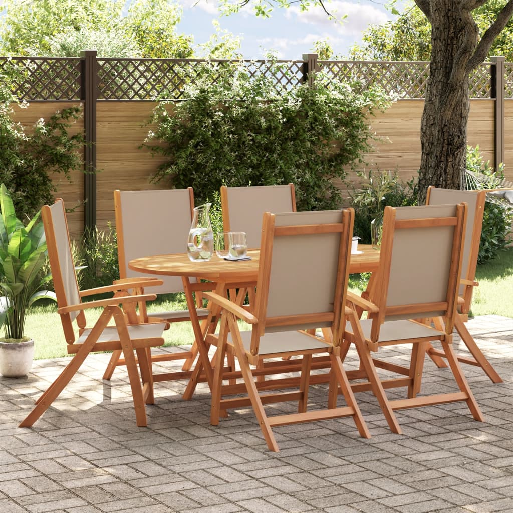 7-Delige Tuinset Massief Acaciahout En Textileen 6