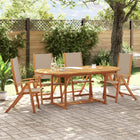 5-Piece Garden Dining Set Solid Acacia Wood and Textilene 4