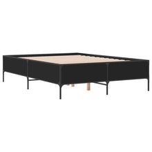 Bedframe bewerkt hout metaal zwart 160x200 cm