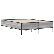 Bedframe bewerkt hout metaal grijs sonoma eiken 160x200 cm