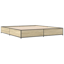 Bedframe bewerkt hout metaal sonoma eikenkleurig 200x200 cm
